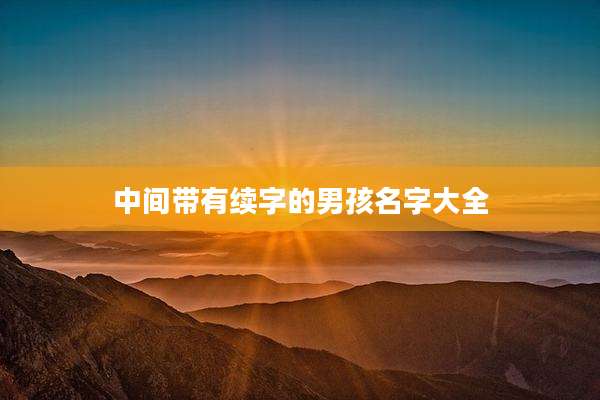 中间带有续字的男孩名字大全
