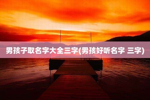 男孩子取名字大全三字(男孩好听名字 三字)