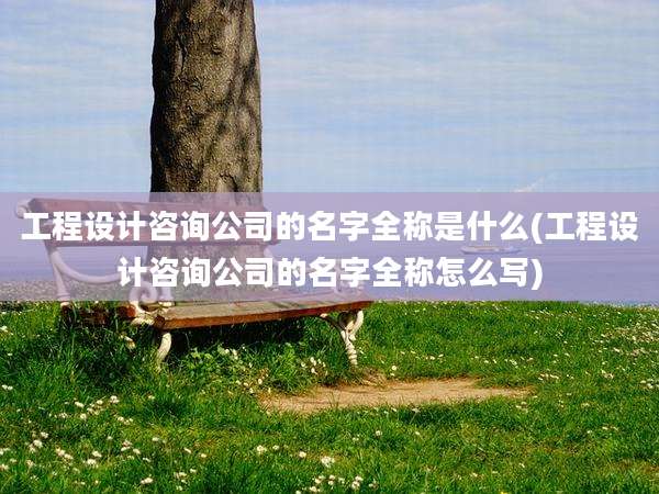 工程设计咨询公司的名字全称是什么(工程设计咨询公司的名字全称怎么写)