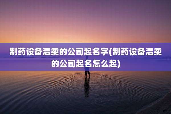 制药设备温柔的公司起名字(制药设备温柔的公司起名怎么起)