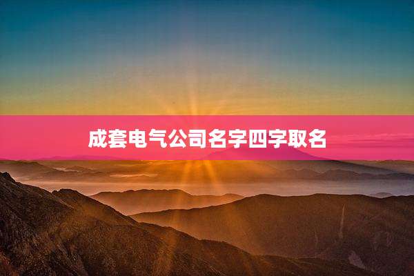 成套电气公司名字四字取名