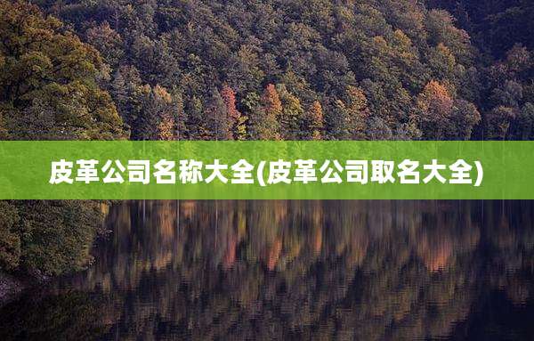 皮革公司名称大全(皮革公司取名大全)