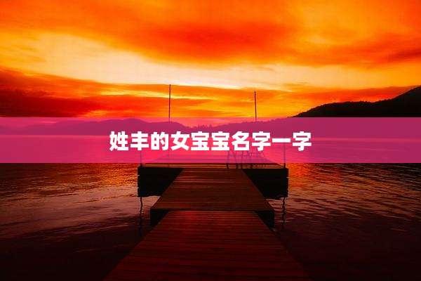 姓丰的女宝宝名字一字