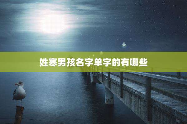 姓寒男孩名字单字的有哪些