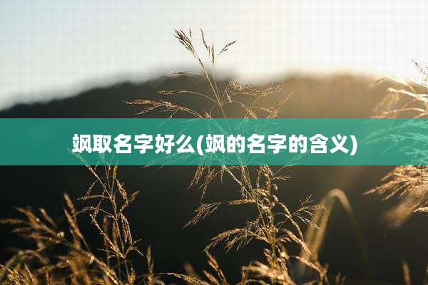 飒取名字好么(飒的名字的含义)