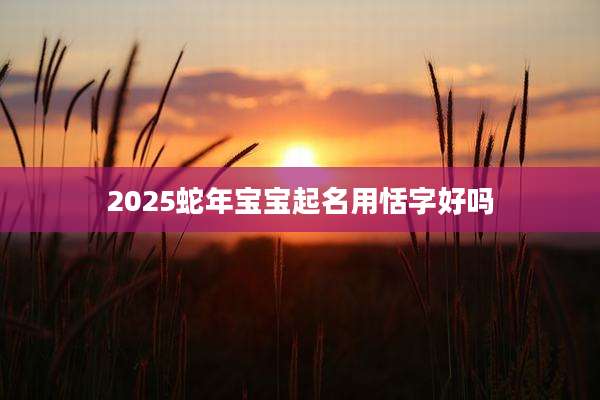 2025蛇年宝宝起名用恬字好吗