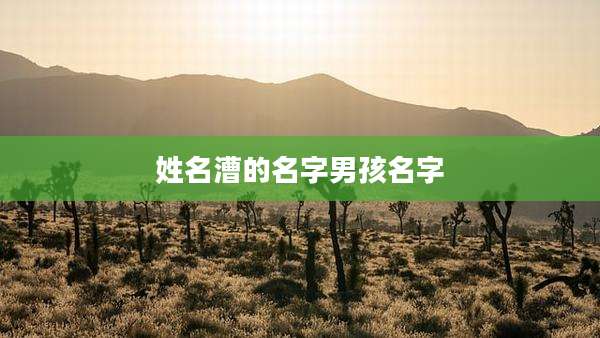 姓名漕的名字男孩名字