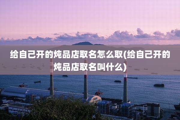 给自己开的炖品店取名怎么取(给自己开的炖品店取名叫什么)