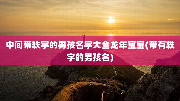 中间带轶字的男孩名字大全龙年宝宝(带有轶字的男孩名)