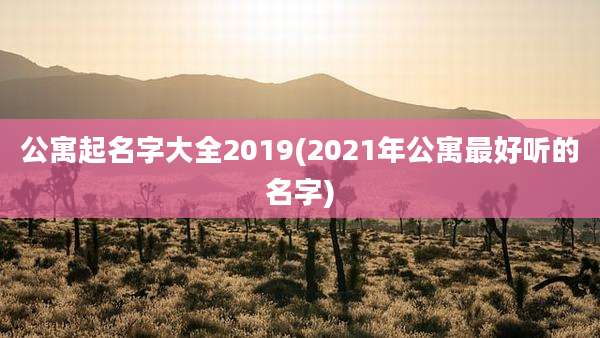 公寓起名字大全2019(2021年公寓最好听的名字)