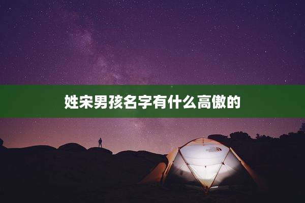 姓宋男孩名字有什么高傲的