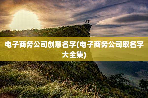 电子商务公司创意名字(电子商务公司取名字大全集)