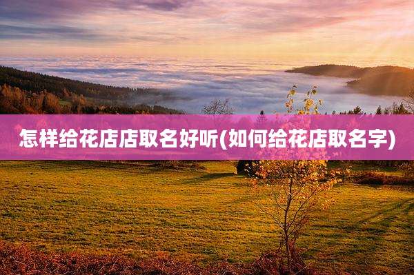 怎样给花店店取名好听(如何给花店取名字)