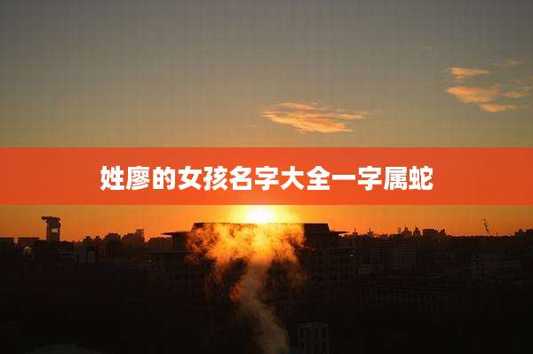 姓廖的女孩名字大全一字属蛇