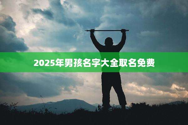 2025年男孩名字大全取名免费
