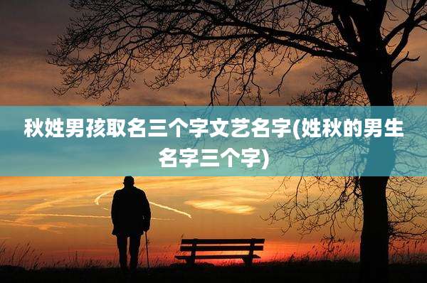 秋姓男孩取名三个字文艺名字(姓秋的男生名字三个字)