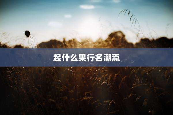 起什么果行名潮流