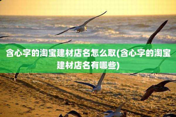 含心字的淘宝建材店名怎么取(含心字的淘宝建材店名有哪些)