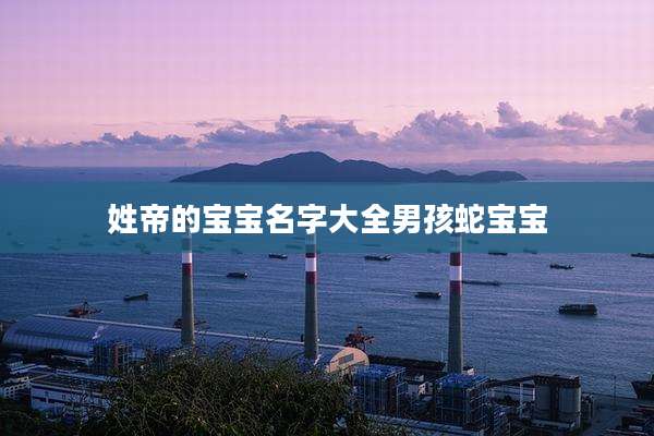 姓帝的宝宝名字大全男孩蛇宝宝