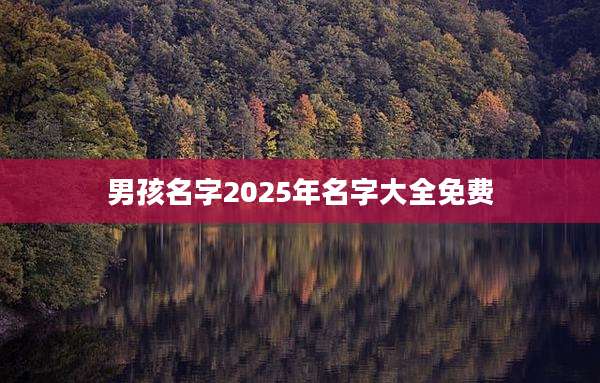 男孩名字2025年名字大全免费