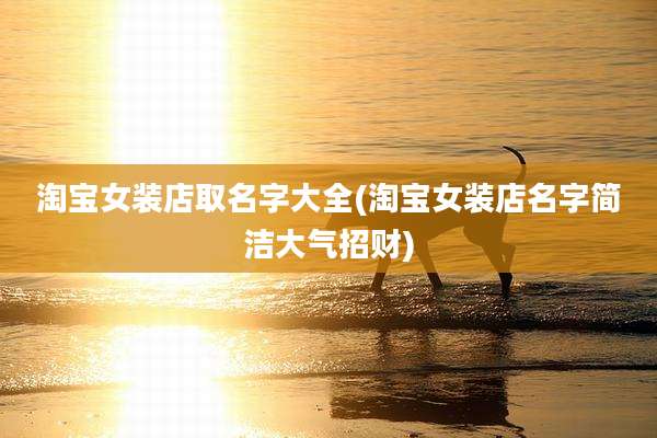 淘宝女装店取名字大全(淘宝女装店名字简洁大气招财)
