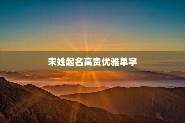 宋姓起名高贵优雅单字
