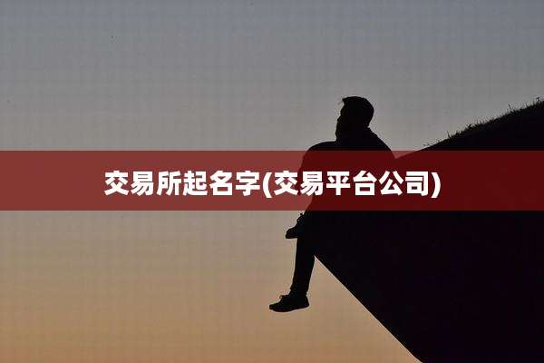 交易所起名字(交易平台公司)