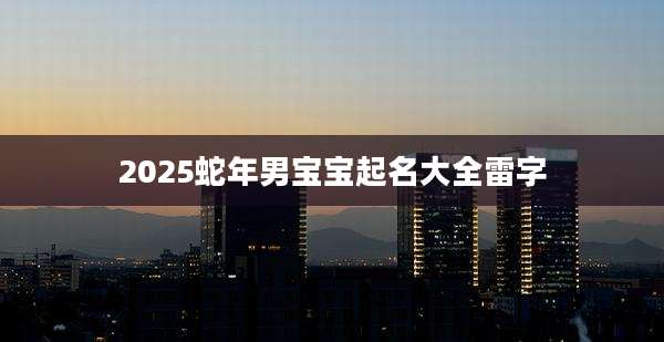 2025蛇年男宝宝起名大全雷字