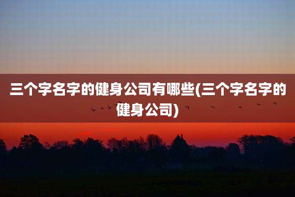三个字名字的健身公司有哪些(三个字名字的健身公司)