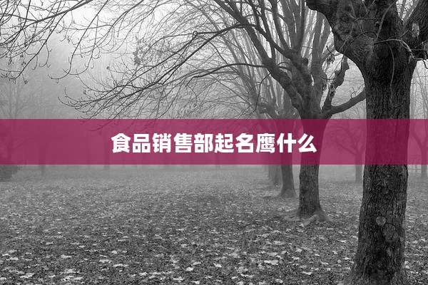 食品销售部起名鹰什么