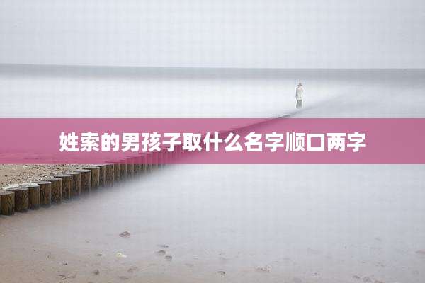 姓索的男孩子取什么名字顺口两字