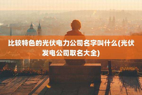 比较特色的光伏电力公司名字叫什么(光伏发电公司取名大全)
