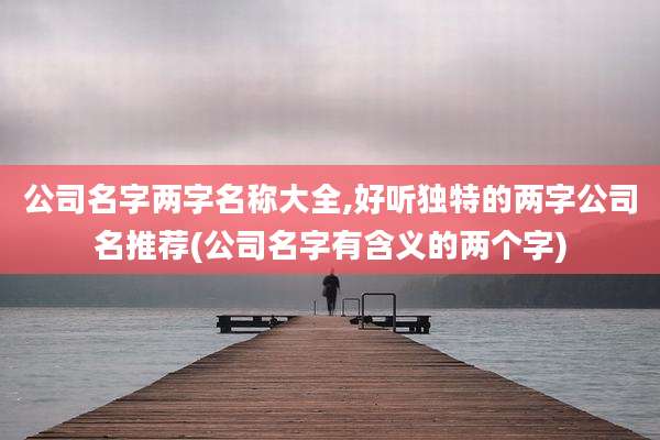 公司名字两字名称大全,好听独特的两字公司名推荐(公司名字有含义的两个字)