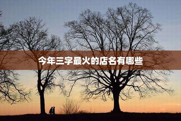 今年三字最火的店名有哪些