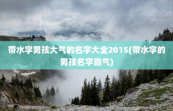 带水字男孩大气的名字大全2015(带水字的男孩名字霸气)