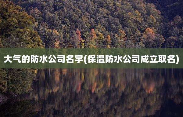 大气的防水公司名字(保温防水公司成立取名)