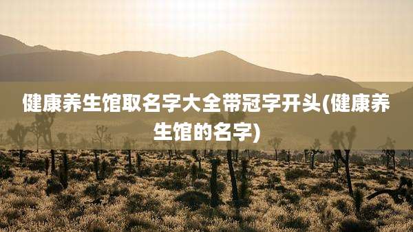 健康养生馆取名字大全带冠字开头(健康养生馆的名字)