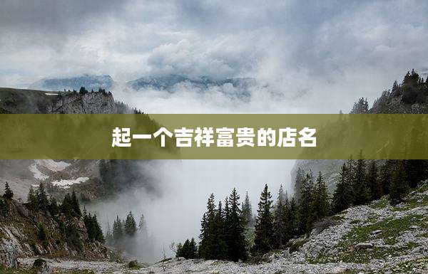起一个吉祥富贵的店名