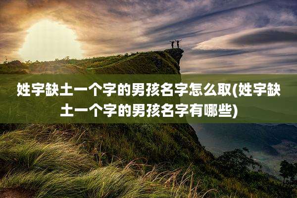 姓宇缺土一个字的男孩名字怎么取(姓宇缺土一个字的男孩名字有哪些)