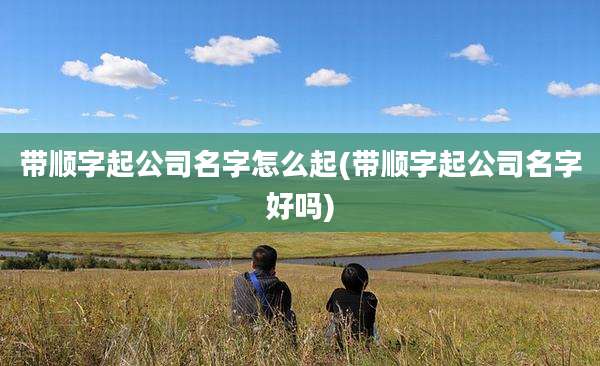 带顺字起公司名字怎么起(带顺字起公司名字好吗)