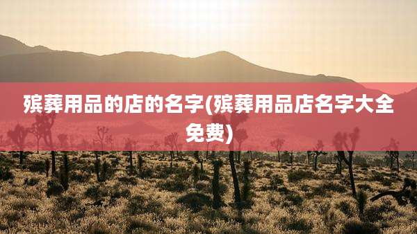 殡葬用品的店的名字(殡葬用品店名字大全免费)