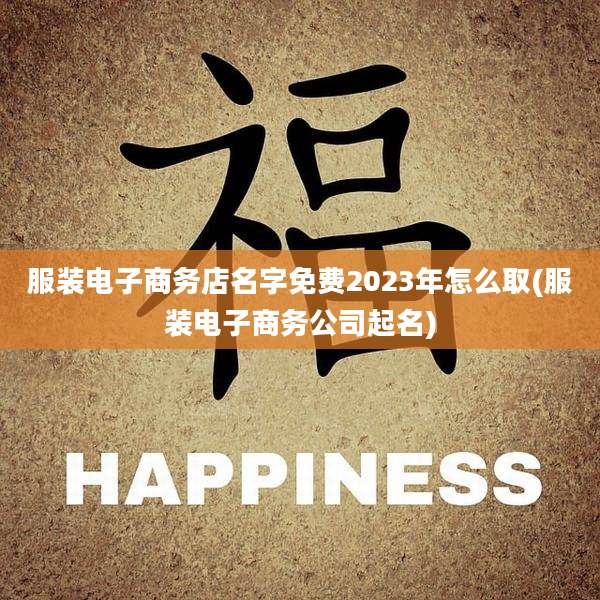 服装电子商务店名字免费2023年怎么取(服装电子商务公司起名)