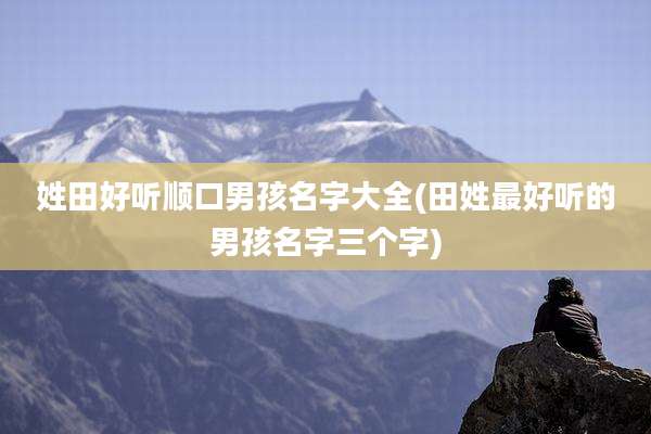 姓田好听顺口男孩名字大全(田姓最好听的男孩名字三个字)