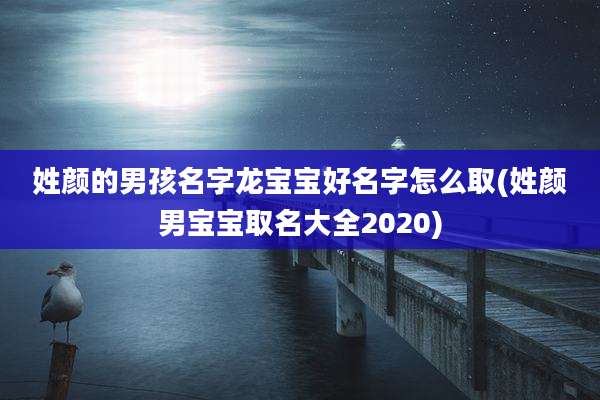 姓颜的男孩名字龙宝宝好名字怎么取(姓颜男宝宝取名大全2020)