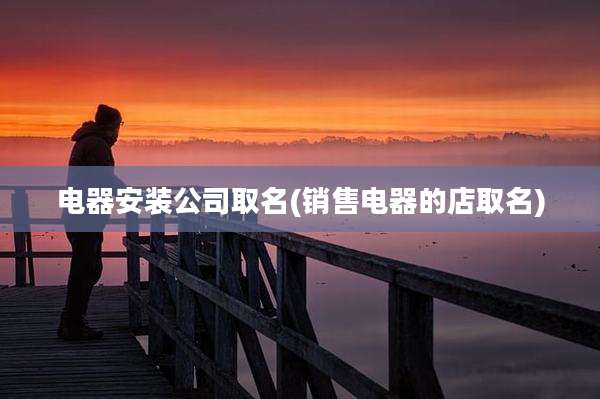 电器安装公司取名(销售电器的店取名)