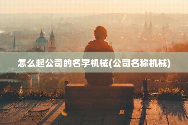 怎么起公司的名字机械(公司名称机械)