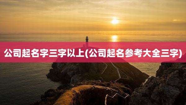 公司起名字三字以上(公司起名参考大全三字)