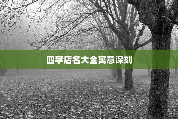 四字店名大全寓意深刻