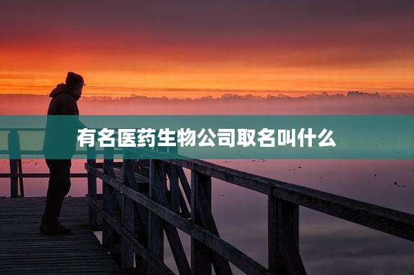 有名医药生物公司取名叫什么