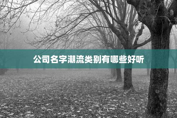 公司名字潮流类别有哪些好听